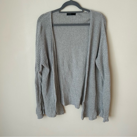 SHEIN Gray Oversized Open Knit Long Cardigan Sweater Women’s Size Small - Picture 4 of 8
